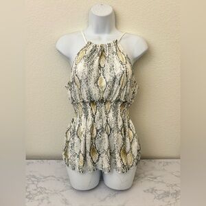 EXPRESS Spaghetti Strap Mini Dress Women’s S Halter Snakeskin Print Lined​